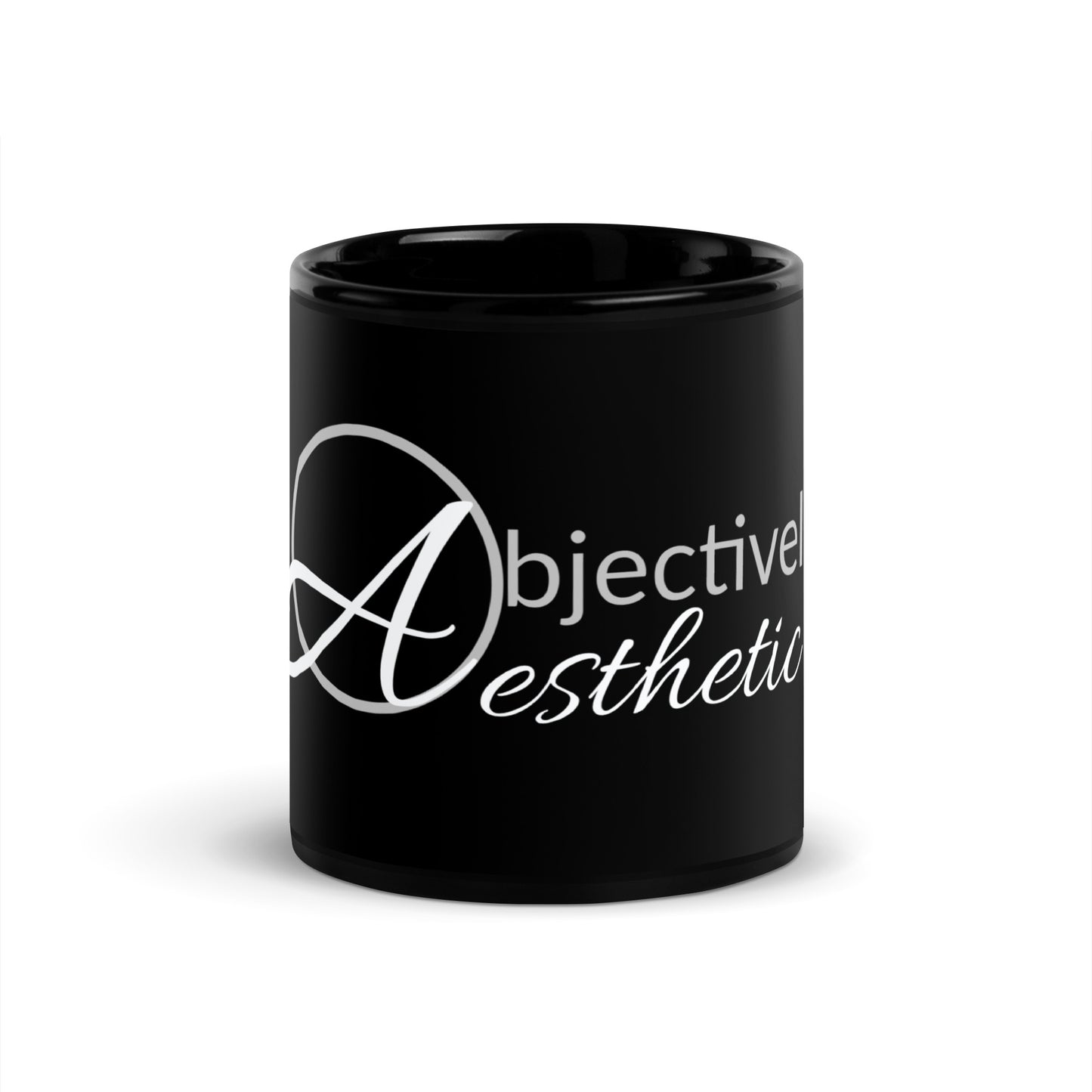 Objectively Aesthetic Black Glossy Mug