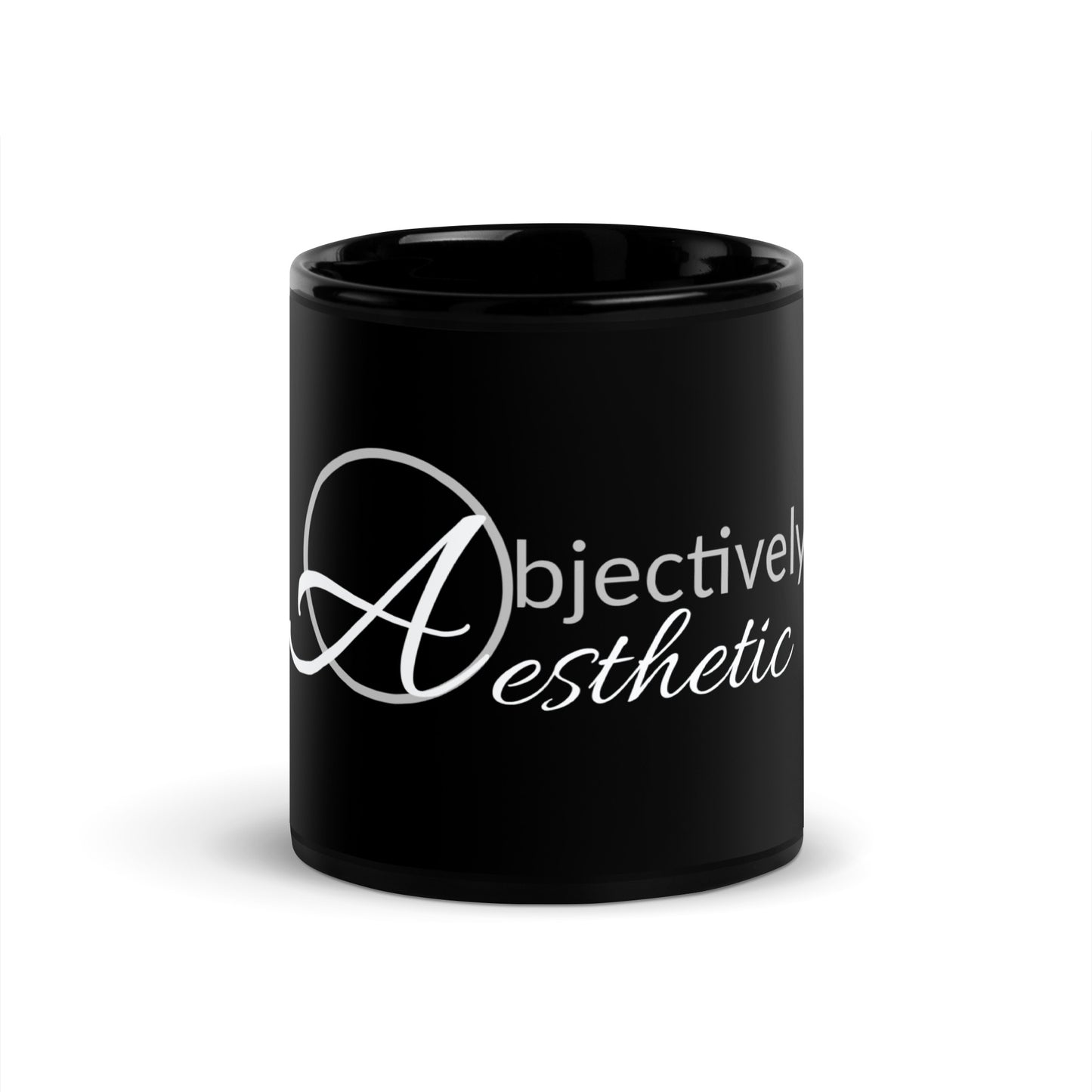 Objectively Aesthetic Black Glossy Mug