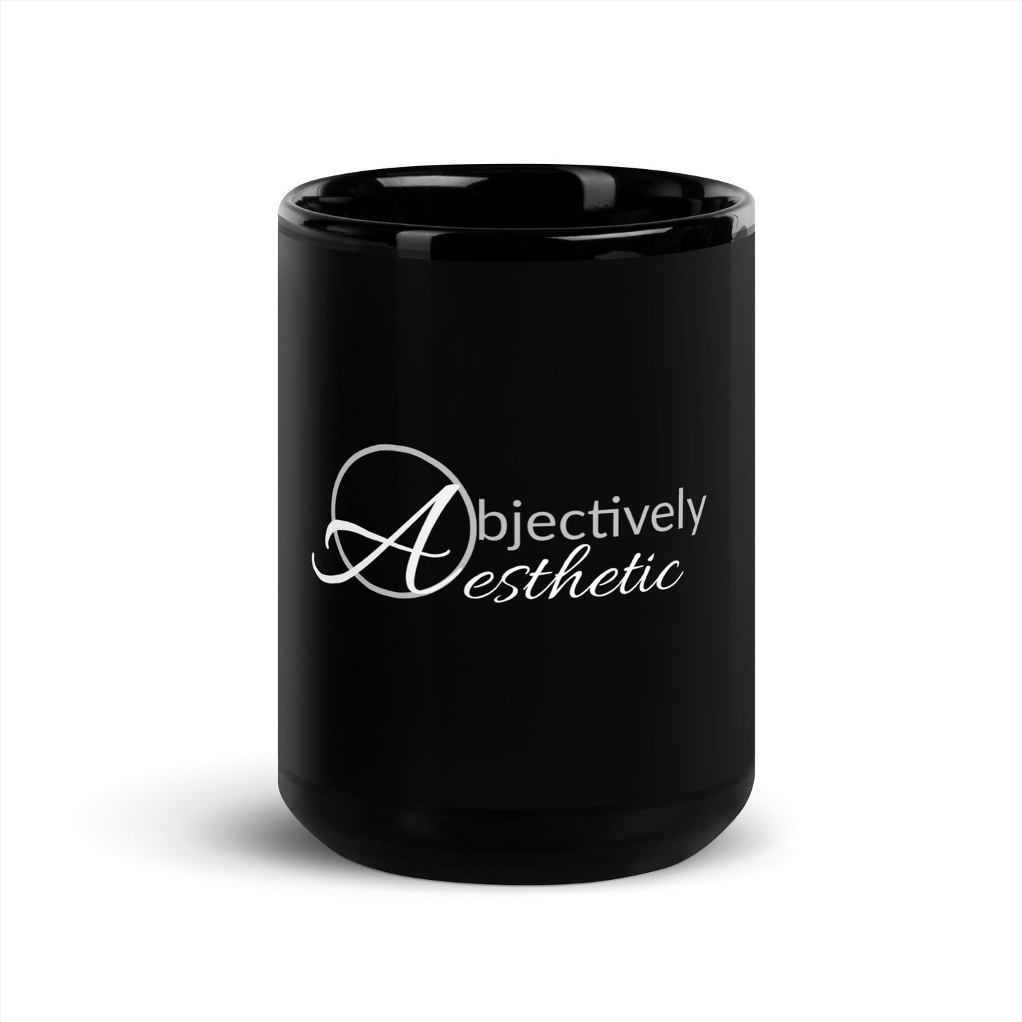 Objectively Aesthetic Black Glossy Mug