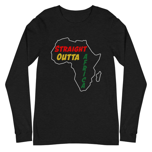 Straight Out Of African Dark Design 2 Unisex Long Sleeve Tee