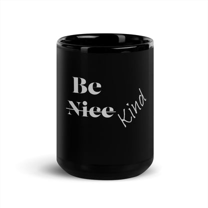Be Kind Black Glossy Mug