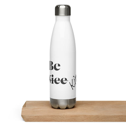 Be Kind White Stainless Steel Water Bottle