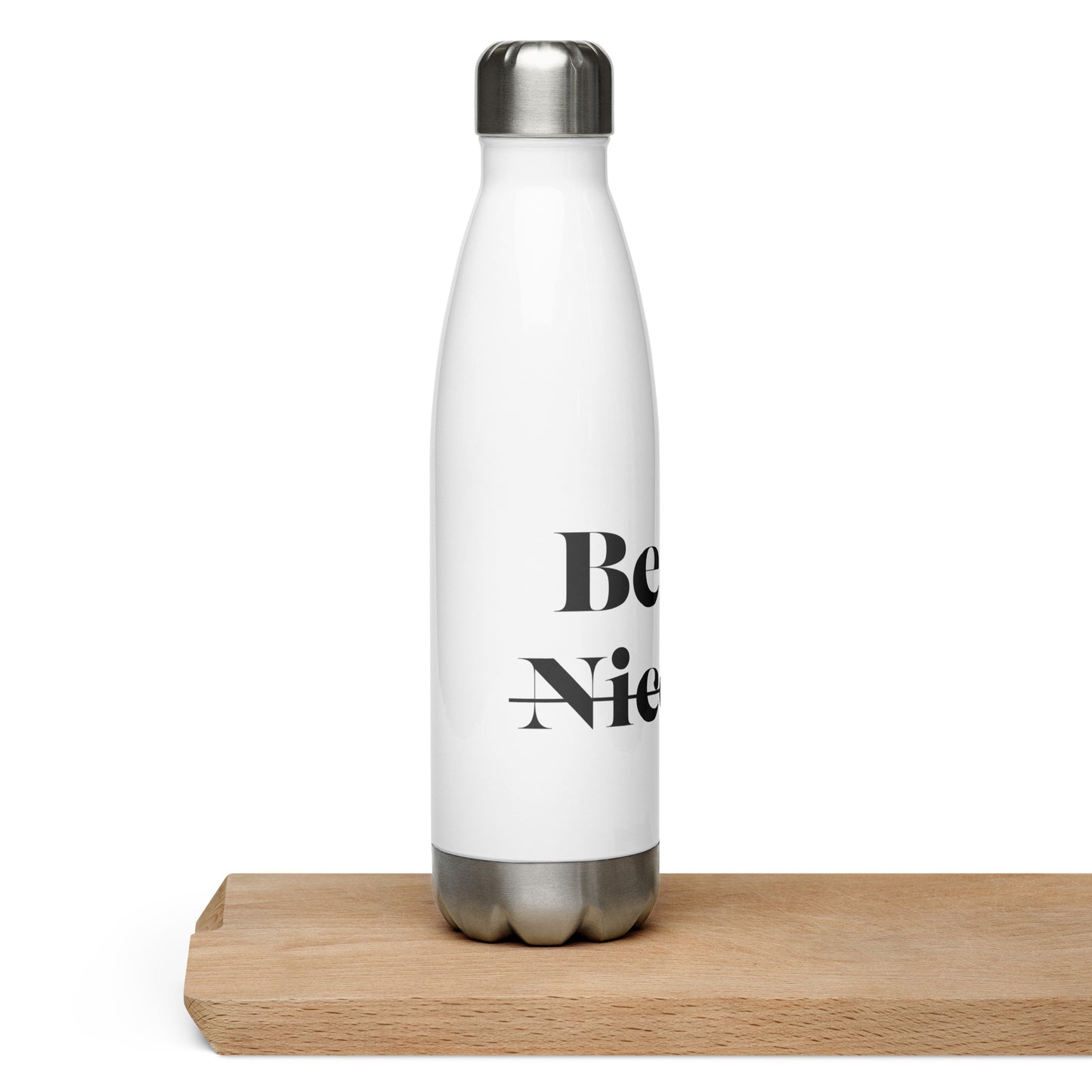 Be Kind White Stainless Steel Water Bottle