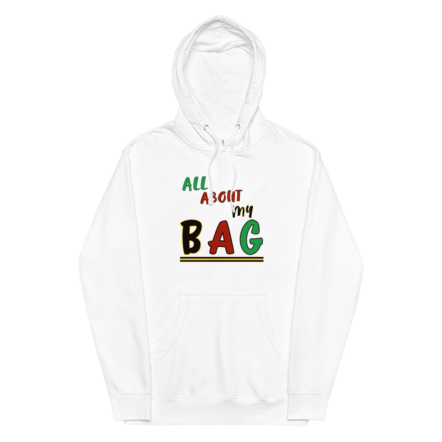 BAG Unisex midweight white hoodie