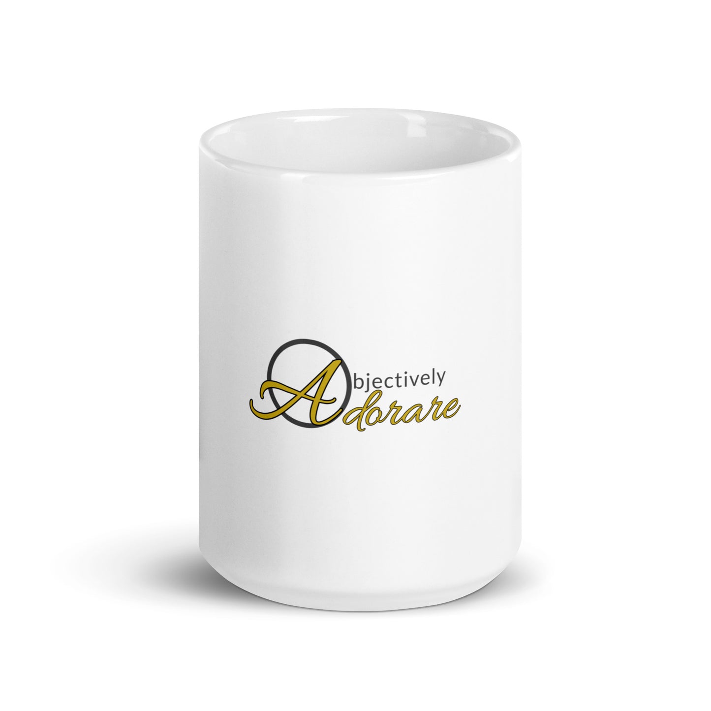 Objectively Adorare White Glossy Mug